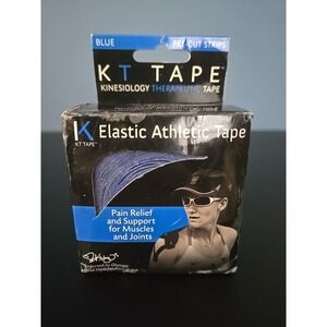 KT Tape Cotton Elastic Kinesiology Athletic Tape Blue Pre-Cut Strips NIB